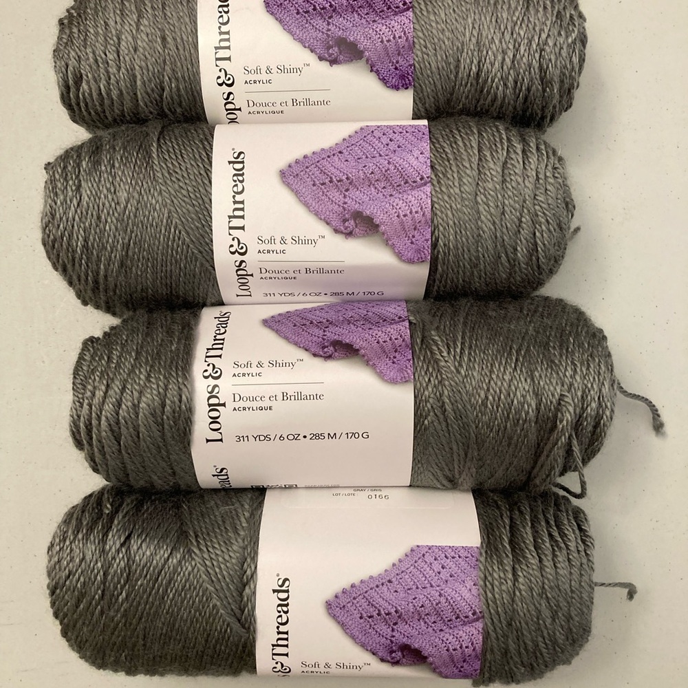 Loops & Threads Soft & Shiny Acrylic Yarn - Gray